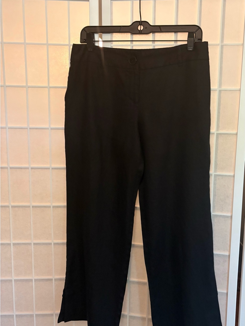 LOFT Straight Leg Black Crop Dress Pants